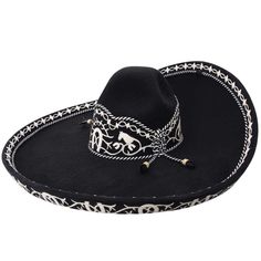 Sombrero Charro Fino Galoneado WD-785 - White Diamonds Boots Charro Hat, Mariachi Hat, Charro Suit, Bolero Hat, Rodeo Boots, Tall Hat, Mexico Design, Pretty Knives, Cowboy Up