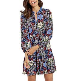 Jude Connally Women's Clothing | Dillard's Spring Crew Neck Midi Dress, Chic Spring Midi Dress With Crew Neck, Crew Neck Dress For A Spring Day Out, Crew Neck Dress For Spring Day Out, Fitted Floral Print Dress With Crew Neck, Multicolor Crew Neck Dress For Fall, Fall Multicolor Crew Neck Dress, Multicolor Long Sleeve Viscose Dress, Spring Floral Print Crew Neck Dress