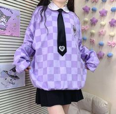 Purple Anime Hoodie PN5435 ●Size: ●Size: M: Length 72 cm,bust 128 cm,shoulder 66 cm,sleeve 58 cm. L: Length 73 cm,bust 132 cm,shoulder 67 cm,sleeve 59 cm. ●Material:cotton ●About Shipping: We attach great importance to the orders of each customer and parcel delivery. 1.Processing time: 2-3 business days. 2.Shipping time: 10-15 business days to US, please allow 3-4 weeks shipping to other country.(Shipping times can be affected by variable customs clearance times or public holidays.) Kuromi Embroidery, Sanriocore Aesthetic, Kuromi Purple, Kuromi Clothes, Purple Anime, Kawaii Kuromi, Cute Kuromi, Goth Outfit, Kawaii Phone Case