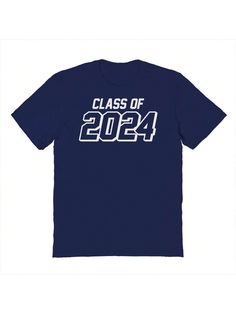 COMFY & COOL: Haywood & Main offers graphic shirts made of materials that are durable, comfortable, and easy to care for. Whether you're looking for a funny, inspirational, or pop-culture-inspired graphic shirt, we've got you covered.Haywood & Main Class Of 2024 (White) Graphic Unisex Cotton Short-Sleeve T-Shirt Navy Blue Casual  Short Sleeve Cotton   Medium Stretch  Men Clothing, size features are:Bust: ,Length: ,Sleeve Length: Cheap Blue T-shirt With Logo Print, Light Blue Short Sleeve T-shirt With Text Print, Cheap Blue American Flag T-shirt, Blue Short Sleeve T-shirt With American Flag Print, Cheap Navy Men's T-shirt, Class Of 2024, Graphic Shirt, Men Clothing, Maternity Bag