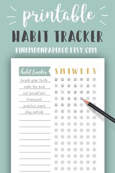 a printable habit tracker for kids