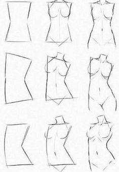 an image of a woman's body with different angles and positions to draw it