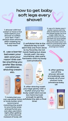 #bodycareroutine #bodycare #showercare Shave Routine, Shaving Tips, Best Shave, Smooth Legs, Body Hygiene, Beauty Routine Tips, Art Web, Basic Skin Care Routine, Shower Skin Care