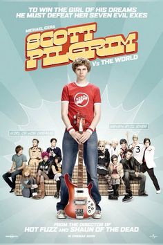 the movie poster for scott pilgrim is shown