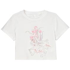 Add a touch of sweetness to your wardrobe with this adorable white floral print T-shirt. The charming bowknot design adds a playful and feminine touch. Made from high-quality cotton, this T-shirt is perfect for everyday wear and can be easily paired with your favorite bottoms.  Please note that this product includes only one T-shirt.  Garment Size   	 		 			Size 			S 			M 			L 		 		 			Full Length 			37 			38.5 			40 		 		 			Bust 			86 			90 			94 		 		 			Shoulders 			34 			35 			36 		 		 			S White Sweet Tops For Summer, Sweet White Summer Tops, Cute White T-shirt For Spring, Cotton Tops With Floral Applique In Cute Style, Casual Tops With Bow Print For Spring, Casual Bow Print Tops For Spring, Cute White Tops With Floral Embroidery, Cute Cotton Tops With Floral Applique, White Feminine Cotton Tops