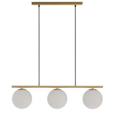 three lights hanging from a ceiling fixture