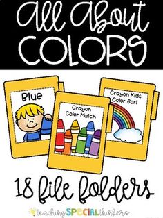 an all about color book with pictures of crayons