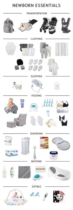 an info sheet describing the different types of items used in this product list, including baby products