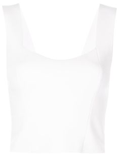 White Jordana cropped top from A.L.C. featuring V-neck, wide shoulder straps, cropped and straight hem. Wedding Guest Looks, Yoko London, City Dress, Cropped Tops, Summer Beach Wear, White Crop Top, Cami Tanks, Lady Dior, Cropped Top