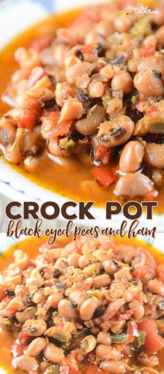 this is an image of crock pot black eyed peas and beans