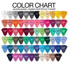 the color chart for different styles of ties