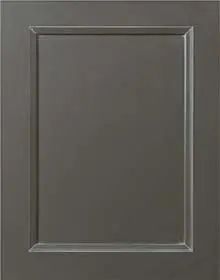 a close up view of a gray door