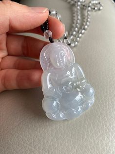 "🌈 GuanYin Jadeite Pendant for Necklace, Icy Translucent White 🌷 Untreated Natural Jadeite/ Grade A Jade/ Certified 🌷 Jade from Myanmar/ Burma 🌷 100% handmade carving 🌷 Dimensions : 55 x 39.6 x 5.7 mm 🌷 Color : Icy Translucent White and Green 🌷 Free standard shipping from Hong Kong with tracking included 🌷 Take approximately 7-21 days to arrive worldwide ❤️ In Chinese Culture: Young people wear jade pendant will have a prosperous life, attracts good luck and friendship Old people wear ja White Jade Jewelry For Meditation, White Jade Amulet Jewelry, Carved Agate Round Necklaces, Round Carved Agate Necklaces, White Carved Spiritual Jewelry, Artisan Carved Jewelry For Meditation, White Jade Spiritual Jewelry, Spiritual White Jade Jewelry, Carved Agate Jewelry For Gift