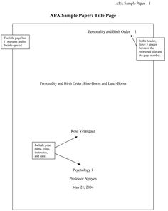 the apa sample paper title page