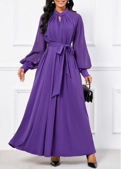 Color:Purple;Size:S;Size:M;Size:L;Size:XL;Size:XXL;Package Contents:1 X Dress;Occasion:Work;Style:Elegant; V Neck Maxi Dress, Velvet Dress Long, Flowy Design, Purple Long Sleeve, Backless Maxi Dresses, Midi Dress Casual, Sleeve Maxi Dress, Dresses By Length, Plus Size Maxi Dresses