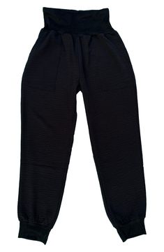 A wide waistband and notched cuffs provide a comfy fit in relaxed joggers featuring convenient side pockets. 28" inseam; 8" leg opening; 10 1/2" front rise; 14 1/2" back rise (size S) 100% polyester Dry clean Made in the USA Relaxed Fit Tapered Leg Joggers With Elastic Waistband, Relaxed Fit Joggers With Elastic Waistband And Tapered Leg, Casual Joggers With Elastic Cuffs For Work, Relaxed Fit Straight Leg Joggers With Elastic Waistband, Tapered Leg Joggers With Elastic Cuffs, Black Bottoms With Elastic Waistband For Elevated Casual, Elevated Casual Joggers With Elastic Waistband, Sporty Joggers With Elastic Cuffs For Workwear, Elevated Casual Tapered Leg Joggers With Elastic Waistband