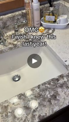 a bathroom sink with the caption omg i wish i knew this last year