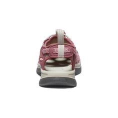 One of Keen’s best sellers is the women’s Whisper sandal. Elastic cording gives it a secure fit in or out of the water. Keep your toes protected and your feet comfortable in this sandal by Keen! Features: Polyester webbing upper Secure-fit lace-capture system Hydrophobic mesh lining Compression molded EVA midsole TPU stability shank Non-marking rubber outsole Style Number: 1028816 Breathable Comfortable Sandals, Pink Closed Toe Sandals With Arch Support, Breathable Adjustable Sandals, Pink Breathable Slip-on Sandals, Breathable Pink Slip-on Sandals, Slip-on Sandals For Outdoor Use, Breathable Sport Sandals For Beach, Pink Cushioned Sandals For Outdoor, Comfortable Pink Sport Sandals With Arch Support