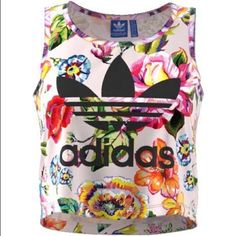 New With Tags!! So Cute Graphic Print Sports Tops For Spring, Spring Sports Tops With Graphic Print, Summer Sports Tops With Prints, Summer Sports Printed Tops, Printed Sports Tops For Summer, Sporty All Over Print Summer Tops, Sporty Summer Tops With All Over Print, Summer Tops With All Over Print For Spring, Adidas Multicolor Graphic Print Tops