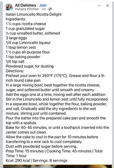 an image of a recipe on the app for cooking with ingredients and instructions to make it