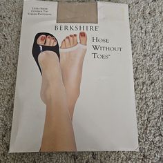 Nwt, Berkshire Ultra Sheer Control Top Toeless Pantyhose. The Hose Without Toes! Size 2, Which Is For People Who Are 5'2" To 5'8" And Weigh 115 To 140 Lb. It Says Paint Your Toenails, Insert Big Toe In Small Hole, And Remaining Toes In Larger Hole Of Hose, So They Peek Out. Put On Your Coolest Open Toe Shoes! I Honestly Had Never Seen Anything Like This. It Gives You The Shimmer Of Having Pantyhose, But Being Able To Wear Open Toe Shoes. 82% Nylon And 18% Spandex For The Panty. The Legs Are 100% Open Toe Shoes, Drip Dry, Toe Shoes, Open Toe, Women's Accessories, Going Out, Size 2, Women Accessories, Spandex