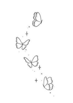 Delicate Butterfly Tattoo Designs, Mom And Kids Matching Tattoos, Dainty Butterfly Semicolon Tattoo, 4 Butterfly Tattoo, Little Butterfly Tattoo, Mommy Tattoos