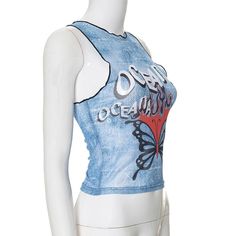 Please refer to our sizing chart for a guideline when choosing a size. 5 business days order processing time. 90% polyester 10% spandex Mesh Tank Top, Butterfly Print, Sizing Chart, Blue Color, Tank Top, Mesh, Spandex, Tank Tops, Blue