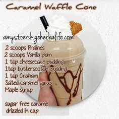 the caramel waffle cone recipe is shown