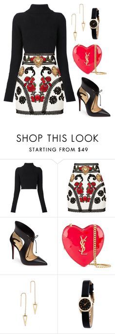 "Untitled #121" by tazkiasaras ❤ liked on Polyvore featuring Balmain, Dolce&Gabbana, Christian Louboutin, Yves Saint Laurent, Rebecca Minkoff and Marc by Marc Jacobs Mode Rockabilly, Womens Business, Business Shoes, Cooler Look, Jennifer Fisher, Fashion Mode, Bling Bling, Look Fashion