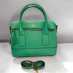 Kate Spade Southport Avenue Carmen Bag In Vibrant Green. Features Pebble Embossed Cow Hide Leather With Matching Trim, Signature 14k Light Gold Plated Hardware, Custom Woven Bookstripe Lining, Flap And Zip Closure, With Double Carry Handles And Adjustable Crossbody Strap. Can Be Carried & Styled Several Different Ways. Interior Slide & Zip Pockets, Tassel Accent. Could Be Described As A Semi Structured Hobo Style Bag.... Nwot However Please Read About & See Flaws * There Are Double Rub Marks On Kate Spade Green Office Bag, Green Kate Spade Office Bag, Kate Spade Green Leather Shoulder Bag, Kate Spade Green Crossbody Shoulder Bag, Kate Spade Green Double Handle Bag, Kate Spade Green Shoulder Bag For Errands, Luxury Green Kate Spade Shoulder Bag, Kate Spade Green Rectangular Shoulder Bag, Kate Spade Green Satchel Bag