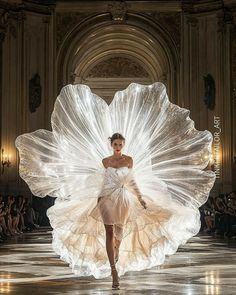 Met Gala Designs, Cool Clothes Design, Models On Runway, White Wedding Outfit, Flower Fashion Design, Modeling Dresses, Extravagant Dresses, Fashion Outfits Cute, Fall Outfits Trendy