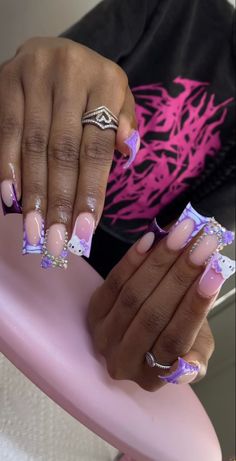 Summer 2023 Nail Trends, Trending Nail Colors, Nail Colors And Designs, Duck Nails, French Tip Acrylic Nails