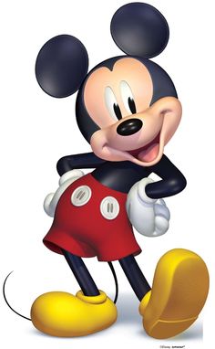 a mickey mouse with his arms crossed and eyes closed, standing in front of a white background