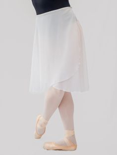 White Wrap Long Dance Skirt MP310 for Women by Atelier della Danza MP White Flexible Skirt For Dance, White Stretch Tulle Bottoms, Fitted White Balletcore Bottoms, White Stretch Skirt For Dance, White Stretch Tulle Skirt Bottoms, White Fitted Dancewear Bottoms, Fitted White Dancewear Bottoms, White Bottoms For Dance, White Dance Skirt