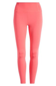 Work out or chill out in these smoothing high-waist leggings offered in an assortment of appealing hues. 24" inseam; 8 1/2" leg opening; 11" front rise; 14 1/2" back rise (size Medium) 79% polyamide, 21% elastane Machine wash, tumble dry Imported Solid Yoga Pants For Pilates In Spring, Spring Yoga Pants For Pilates, Spring High Stretch Athleisure Leggings, High-waist Leggings With 4-way Stretch For Spring, Spring Gym Leggings, Spring Sports Tights In Solid Color, Spring Athleisure Tights, Spring Full Length Leggings For Pilates, Spring Compression Leggings For Athleisure