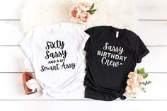 If you're sixty sassy and a bit smart assy and planning to celebrate with a group, these 60th birthday group shirts are perfect! This ultra soft 60th birthday shirt for women and coordinating birthday crew tees are great for matching while celebrating together and also make a great 60th birthday gift for anyone turning 60 in your life! ✺ CHECK OUT more like this in our BIRTHDAY/ZODIAC section: https://www.etsy.com/shop/sagicrabboutique?section_id=38304379 ✺  WANT SOMETHING PERSONALIZED OR DON'T SEE THE COLORS YOU WANT?  If you're interested in customizing something or would like to make a small change to a design/colors, send us message and we'll be happy to work with you. ◡̈  ABOUT TANK TOPS  ✺ Racerback cut ✺ Slim fit ✺ 60% cotton, 40% polyester ✺ Extra-light fabric ✺ Tear-away label ✺ R Group 60 Birthday Shirts, 60th Birthday Shirts For Women Zazzle, 60th Birthday Shirt, Birthday Group Shirts, 60 Birthday, Sixtieth Birthday, 60th Birthday Gifts, Group Shirts, Running Tops