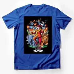 Circus Clown on Unicycle T-Shirt, Vintage Circus Animals and Performers Tee, Colorful Graphic Shirt, Unisex Male T-Shirt Custom graphic T-Shirt.Customize your color Circus Animals, Circus Clown, Unicycle, Vintage Circus, Graphic Shirt, Male T Shirt, Graphic Shirts, Circus, Custom Shirts