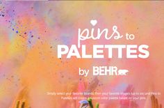 people raising their hands in the air with colored powder all over them and text that reads fun to palettes by behr