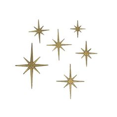 six gold stars on a white background