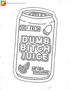 a can of fruit juice with the words fresh on it