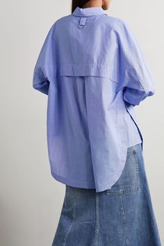 Oversized Poplin Shirt, Shirt Detail, Cotton Poplin Shirt, Pencil Skirts, Abayas Fashion, 가을 패션, Denim Jackets, Poplin Shirt, Wish List