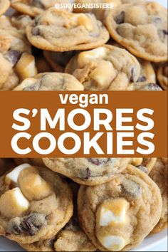 vegan s'mores cookies on a white plate