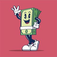 a cartoon character is holding up two fingers and giving the peace sign with both hands