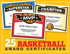 two basketball certificates are shown with the same name and number as well as an award