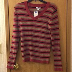 Nwt. Beautiful Striped Sweater. Very Soft. Thrift Inspo, 80s Sweater, Sweater Fits, Cute Sweater, Red Sweater, Croft & Barrow, Cute Sweaters, Striped Sweater, Red Sweaters