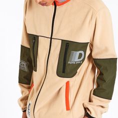 Brand New With Tags Spring Streetwear Fleece Jacket, Sporty Spring Outdoor Fleece Jacket, Casual Beige Fleece Jacket For Spring, Casual Spring Fleece Jacket For Outdoor, Spring Outdoor Fleece Jacket With Pockets, Casual Spring Outdoor Fleece Jacket, Mens Fleece Jacket, Red Plaid Flannel, Quarter Zip Jacket