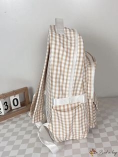 BirdinBag - Stylish Gingham Pattern Backpack for College, High School, and Travel Gingham Bag, Backpack For College, Pattern Backpack, College Backpack, Patterned Backpack, Gingham Pattern, Style Preppy, College University, Gingham