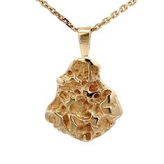 "Vintage 14k Yellow Gold Freeform Gold Nugget Cluster Charm / Pendant ~  ET1531 Metal Content: Solid 14K Gold Chain is NOT included Pendant Measurements Drop Length including Bail:   1 1/8\" (28mm) Width:  3/4\" (19mm) Bail opening: 5mm x 3mm Weight:  4.9 Grams Stamps: 14k Condition: Excellent  Each piece is thoroughly examined and refinished as needed by our professional jewelers, tested to guarantee metal content,  graded by our in-house GIA (Gemological Institute of America) Graduate Gemologist, and inspected for quality before being carefully packaged and promptly shipped. Thank you for taking the time to shop with us! We have hundreds of more listings, with more being added every week! From necklaces to bracelets, the classics and trendy.  We are likely to have something you and your Hammered 14k Yellow Gold Jewelry, Hammered 14k White Gold Jewelry, 14k Yellow Gold Hammered Jewelry, Luxury Hammered Gold-plated Jewelry, Luxury Hammered Pendant Jewelry, 14k White Gold Hammered Jewelry, Hammered Yellow Gold Fine Jewelry, 14k Stamped Yellow Gold Nugget Jewelry, 14k Gold Nugget Jewelry Gift