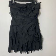 Zara Scalloped Strapless Dress Nwt Sz M Strapless Mini Dress With Straight Neckline. Scalloped Detail With Tulle Fabric And Frayed Edges. Side Hidden In-Seam Zip Closure. Armpit To Armpit 15.5 Inch Tags Little Black Dress Lbd Festival Fairycore Party Wear Formal Wear Zara Black Mini Dress, Chic Black Zara Mini Dress, Zara Black Strapless Dress, Zara Embroidered Dress, Zara A-line Sundress Mini Dress, Black Lace Zara Dress, Sequin Dress Short, Black Lace Shorts, Blazer Mini Dress