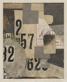 a collage of different numbers and shapes in black, white, gray and beige